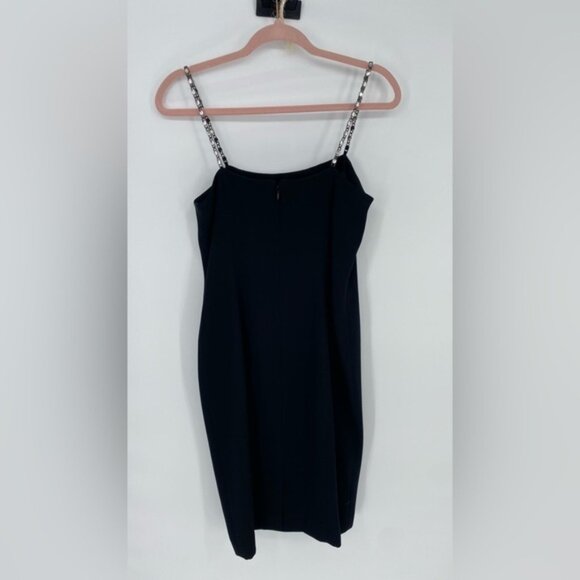 Dana Buchman Chain Strap Black Mini Dress Size 4 - Picture 2 of 13
